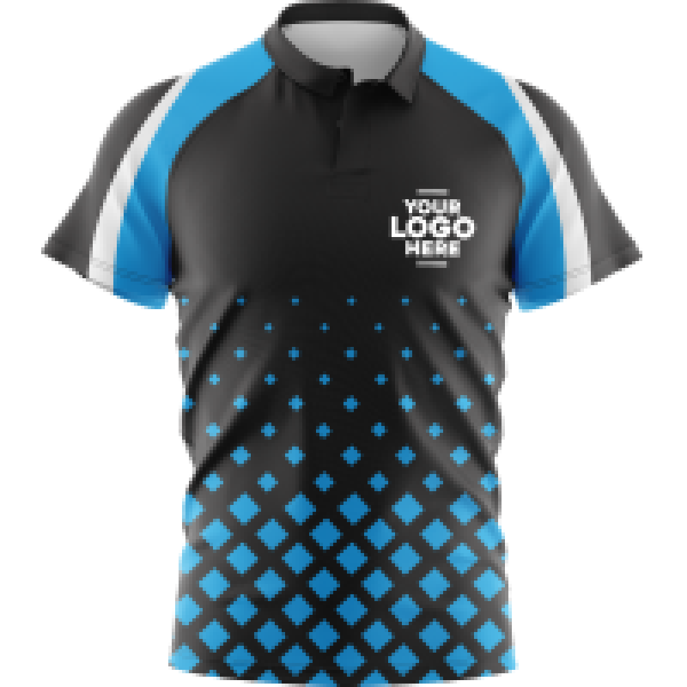 Polo Shirt with Sublimation -Spotted Blue 